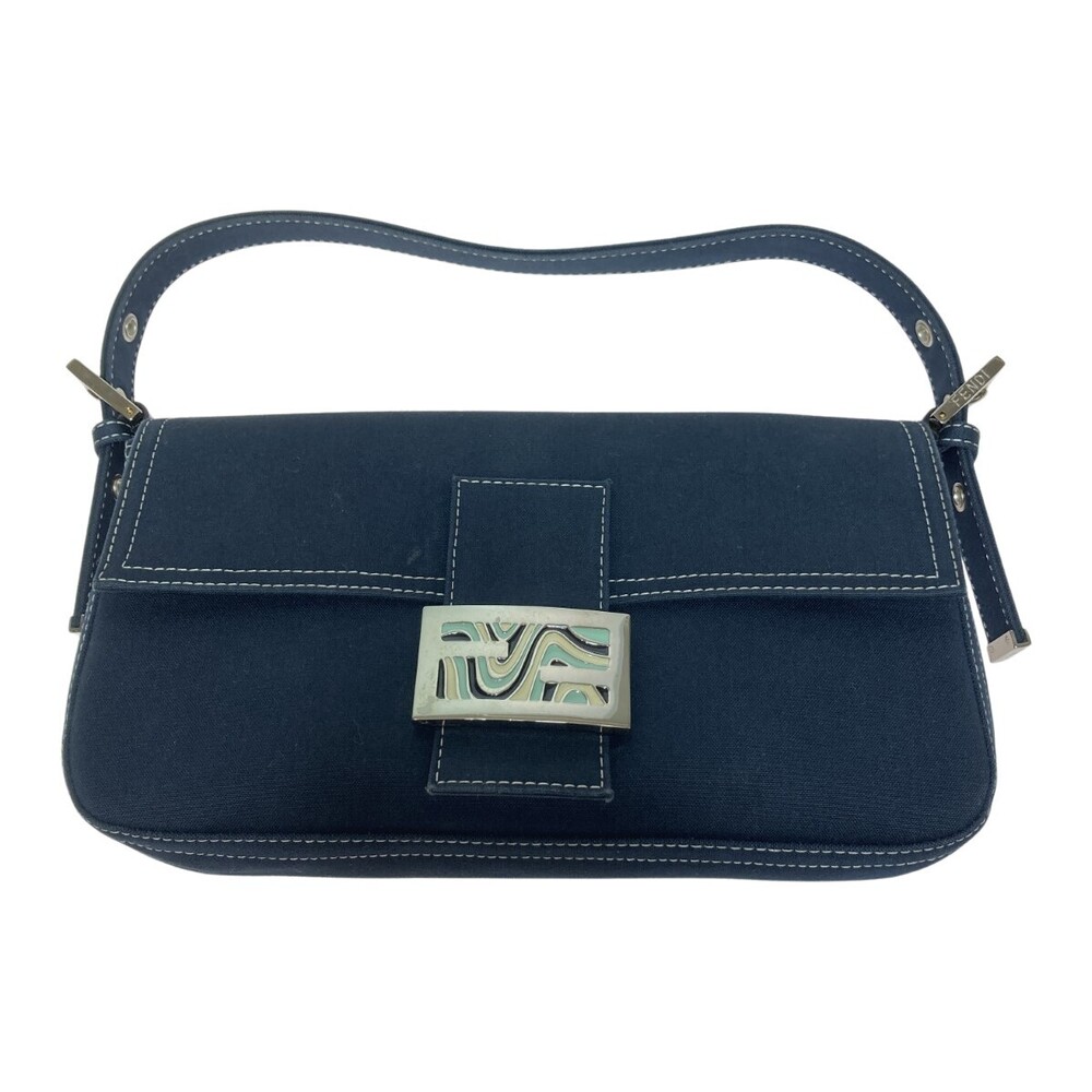 FENDI Mamma Bucket Hobo Shoulder Handbag 26424 018 Navy Blue
